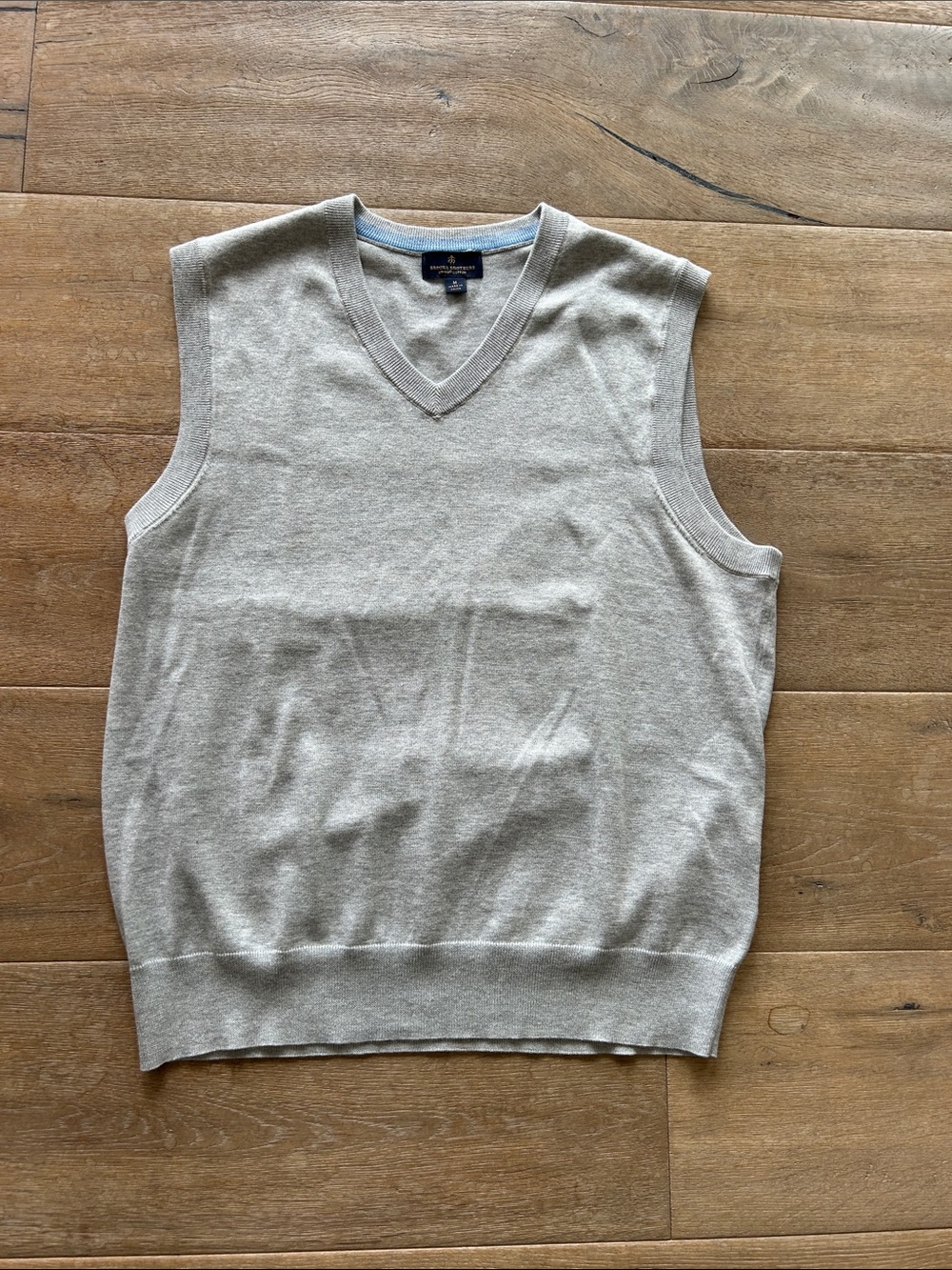 Brooks Brothers Men's V-Neck Sweater Vest in Beige